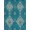 Blue Teal Orange, Pattern 13, variant on ODIKA 8'x10' Washable Area Rug Non-Slip Chair-Friendly Mat Ornamental Border Distressed Scroll Boho Center Bordered Vintage Flowing Dynamic for Dining Room, Large Office, Lounge
