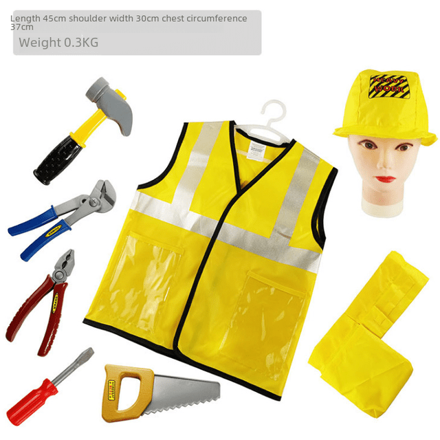Disfraz de ingeniero para niños, disfraz de ingeniería, arquitectura, escuela, experiencia de rol, juguete, disfraz de Halloween