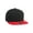 Red/Black, variant on Cotton Twill Flat Bill 6 Panel Mid Profile Snapback Hat, Gold/Black