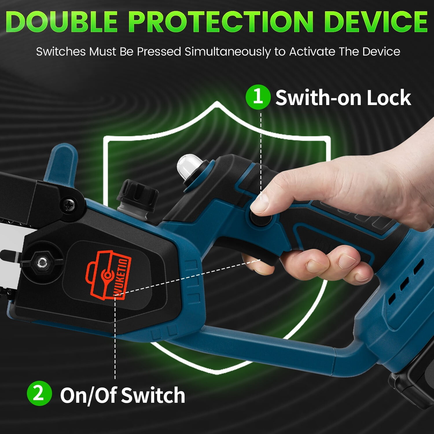 LETTON 8 inch & 6 inch Mini Chainsaw Cordless, 21V Electric Hand Chainsaw  Battery Powered, Small Portable Hand Held Cordless Chain Saw Kit for Wood