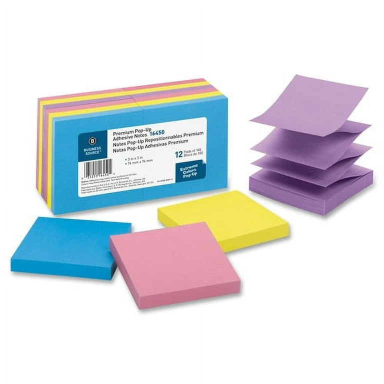 Business Source Reposition Pop-up Adhesive Notes - 3 Business Source Reposition Pop-up Adhesive Notes - 3