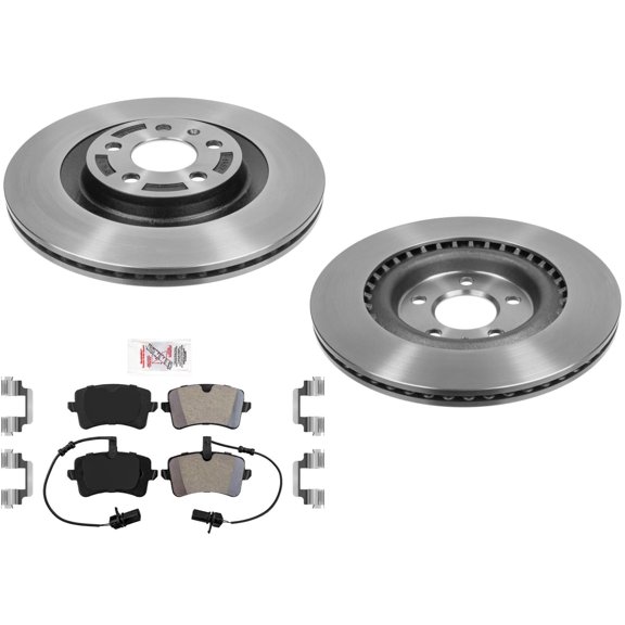 High Carbon 330MM Rear Vented Disc Brake Rotors Pads for Audi A6 2014-2018