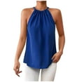 thumbnail image 2 of LADIGASU Women's Summer Solid Color Round-Neck Fallow Tank Top, 2 of 7