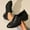 Black, variant on Viluyesy Womens Oxford Shoes, Pointed Toe Lace-Up Chunky Heels Ladies Casual & Dressy Leather Loafers Black US7