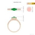 thumbnail image 5 of ANGARA Natural Aeon Square Emerald Three Stone Engagement Ring with Milgrain in 14K Rose Gold for Women (Size-3.5mm) | May Birthstone, Anniversary, Jewelry Gift for Women | Natural Emerald Ring, 5 of 9