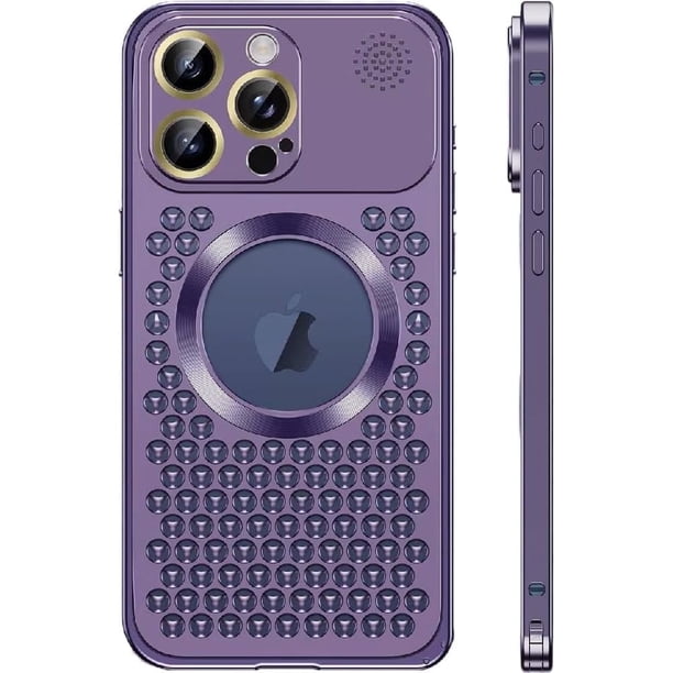 Funda de aleación de aluminio para iPhone 16 Pro Max con refrigeración metálica hueca 15 Plus, funda de aromaterapia antiarañazos