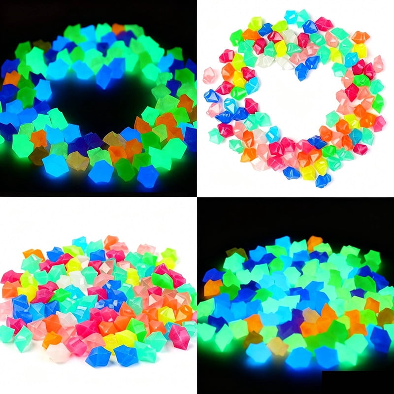 300 PCS Resin Glow in The Dark Rocks, 0.55 Inch Luminous Pebbles for Aquarium, Garden, Pathway, Vase - Safe Non-Toxic Glowing Stones for Fish Tank, Turtle Tank, Night Light Decor, Crafts
