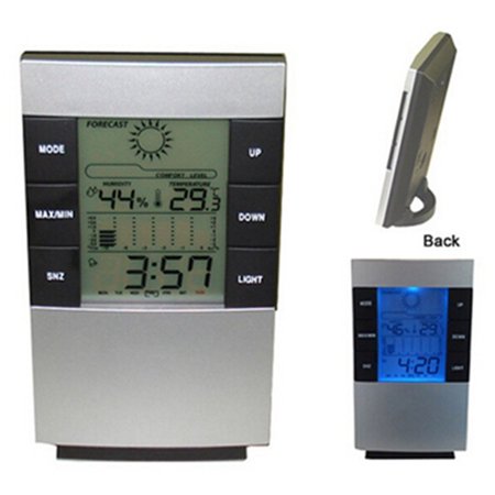 

Worallymy LED Backlight Weather Station Digital Wireless Thermometer Hygrometer In/Outdoor Clock Temperature Humidity Meter