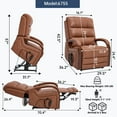 thumbnail image 2 of Newest Power Orange Leatheraire Lift Recliner Chair Dual Motor Infinite Position Up to 350 LBS with Solid Wood Armrests, Heat Massage , Heavy Duty Motion Mechanism, 2 of 9