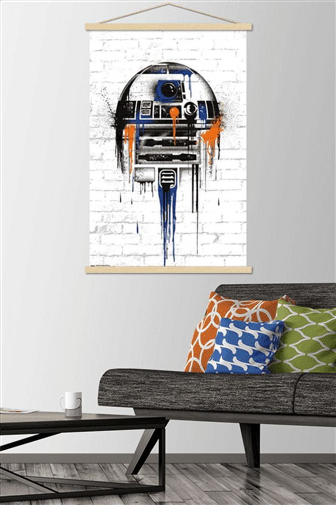 Star Wars: Saga - Droid Black And Orange Wall Poster with Wooden Magnetic Frame, 22.375" x 34"