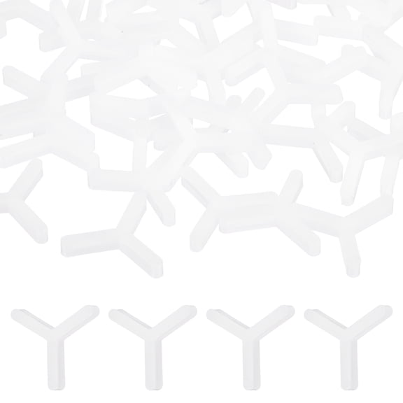 Uxcell 3/32" (2.5mm) Y Type Tile Spacers, 300Pcs Suit 1.5 mm Plastic Floor Wall Hexagonal Tile Spacers for Floor Wall Spacing Paving Tiling Installation Leveling Laying Tools, White