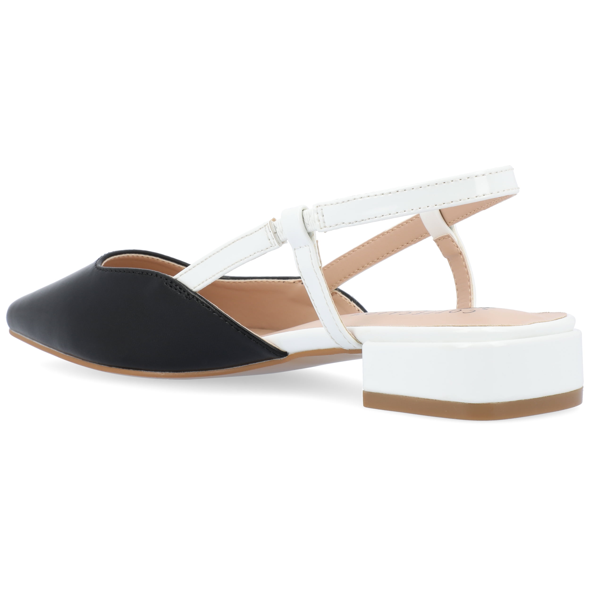 Journee Womens Paislee Sling Back Block Heel Square Toe Flats