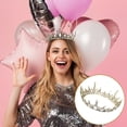 thumbnail image 3 of Miangastore Golden Alloy Crystal Wedding Tiara with Rhinestones for Women Chic and Durable Design Fits Various Occasions 6 Inches, 3 of 9
