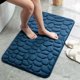 thumbnail image 1 of Granjero Gordo Alfombra de baño de fibra ultrafina súper suave y absorbente, alfombra de baño de felpa antideslizante, Pebble - Azul oscuro, 1 of 5