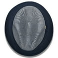 thumbnail image 5 of Montique Navy Two Tone Braided Pinch Fedora Hat H-22, 5 of 5