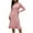 Pink, variant on QSAWXQZ Women's Ribbed Sweater Dress Long Sleeve Crewneck Solid Knee Length Ruffle Bodycon Midi Dress Pink S