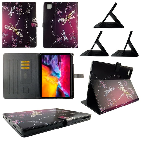 TPU Shell Case for iPad Pro 11 (2020 / 2018) Sparkly Butterfly Slim PU Leather Folding Stand Cover with Auto Wake/Sleep for 11 Inch