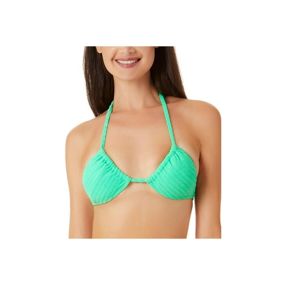 California Waves Womens Juniors Ribbed Terry Cloth Bikini Swim top
