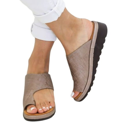 

Tenmix Ladies Wedge Sandals Backless Slides Slip On Slide Sandal Summer Shoe Women Comfort Non-Slip Casual Shoes Bronze 9