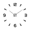 thumbnail image 5 of Reloj de pared 3D DIY con superficie de espejo, silencioso, adhesivo para el hogar Negro, 5 of 5