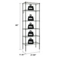 thumbnail image 5 of Ktaxon 6 Tier Wire Shelves, Adjustable Steel Storage Rack Organizer for Kitchen Garage Bathroom, 21.6"W x 11.8"D x 65"H, Black, 5 of 8