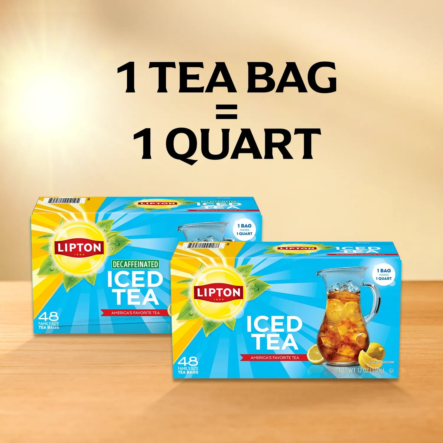 Lipton Iced Black Tea, Family Size Tea Bags, 48 Count - Walmart.com