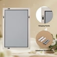thumbnail image 4 of Anyrose 36.2"x24" Rectangular Wooden Framed Vanity Bathroom Mirror, White, 4 of 5