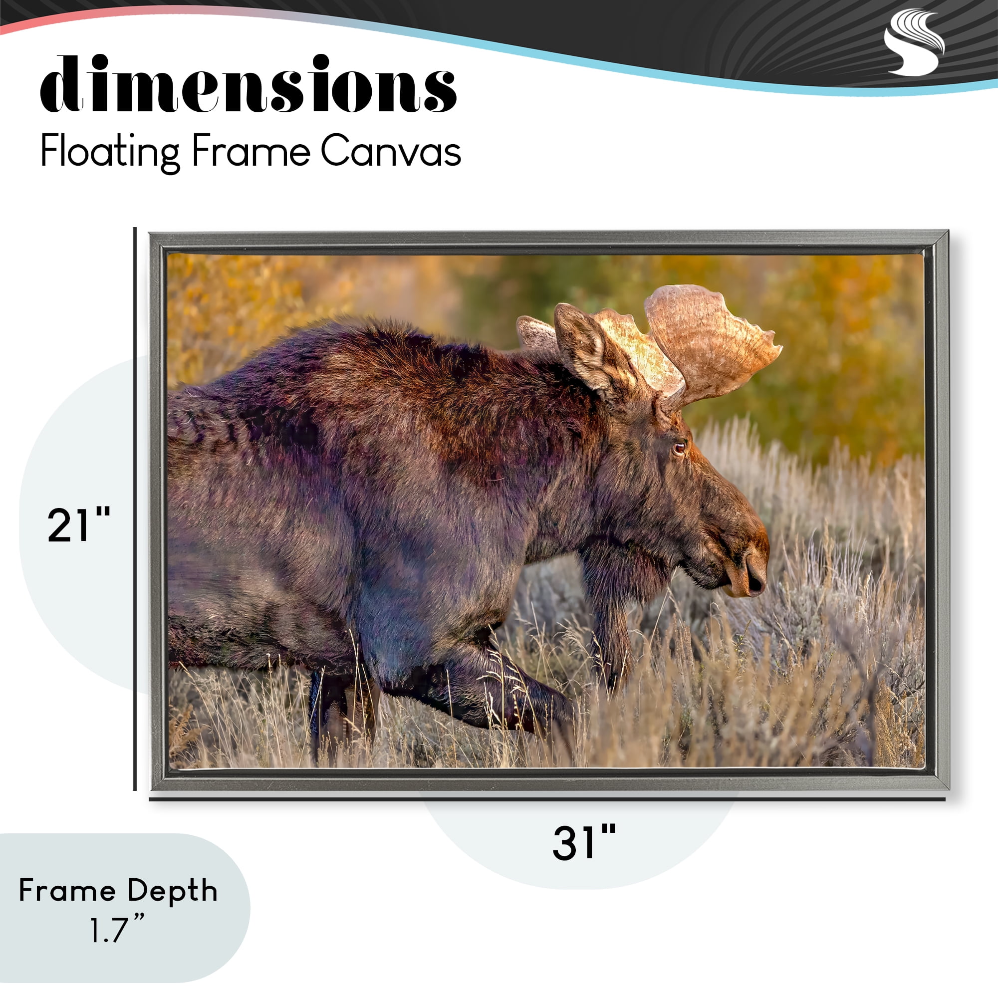 Stupell Industries Bull Moose At Dusk Gray Framed Floater Canvas Wall Art, design by Shelley Carlisle