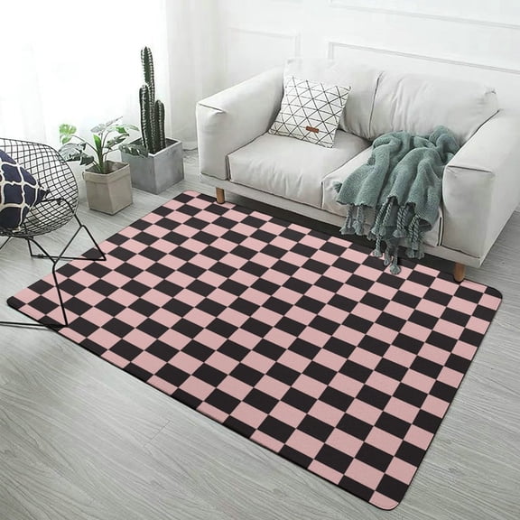 Colorful Geometric Checkered Carpet Style Living Room Bedroom Rug Modern 3d Entry Door Mats Household