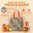 thumbnail image 5 of Pioneer Flower Floral Print Pattern Insulated Lunch Bag for Women & Adults,Large Portable Soft Cooler Lunch Bag,Thermal Food Storage Tote with Pearl Cotton,8.66L,8.75x5.75x9.5 Inch, 5 of 6