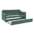 thumbnail image 3 of Aukfa Twin Daybed with Trundle, Upholstered Daybed with Tufted Back - Green, 3 of 8