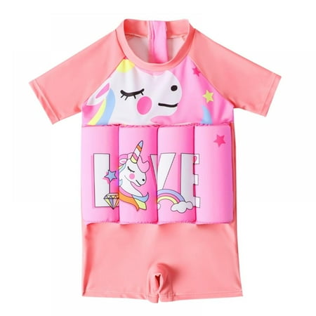 

LOVEBAY Baby Girls Summer Swimsuit Floatation Swimsuits with Buoyancy Rashguard Beach Bathing Suit for Vacation Kids Summer Beach Bathing Suit Size 2-3 Years
