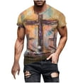 thumbnail image 2 of Qertyioot T-shirt à Manches Courtes Imprimé pour Hommes Col Rond Mode Décontractée Manches Courtes Liquidation, 2 of 5