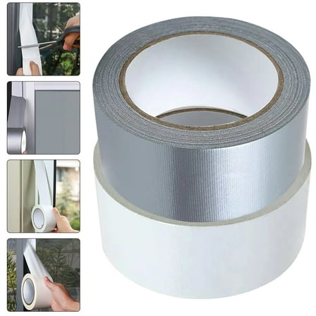 FOMIYES 2 Rolls Weather Sealing Tape Adhesive Window Tape Insulation Strips for Doors PET Silver 786.00X1.97X0.08in