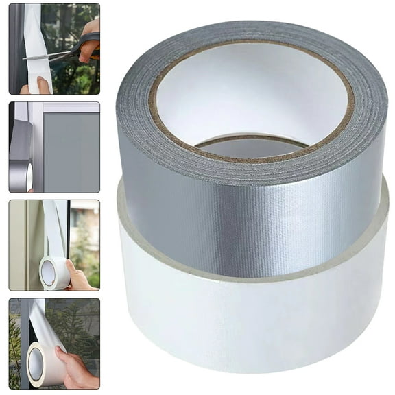 FOMIYES 2 Rolls Weather Sealing Tape Adhesive Window Tape Insulation Strips for Doors PET Silver 786.00X1.97X0.08in
