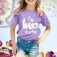 thumbnail image 2 of Toddler T Shirts Kids Toddler Girl Summer Short Sleeve Birthday Tee Crewneck Casual Basic T Shirt Girls T Shirts Light Purple 12 Years-13 Years, 2 of 4