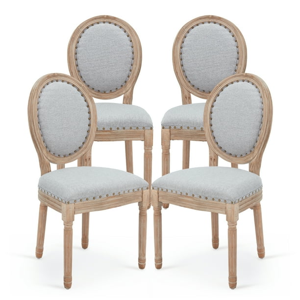 AVAWING French Country Dining Chairs Set of 4, Farmhouse Fabric Dining