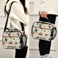 thumbnail image 5 of Insulated Lunch Bag 6L Leak-Proof Lunch Box with Shoulder Strap Multiple Pockets Lunch Tote Colorful Dots and Lines, 5 of 9