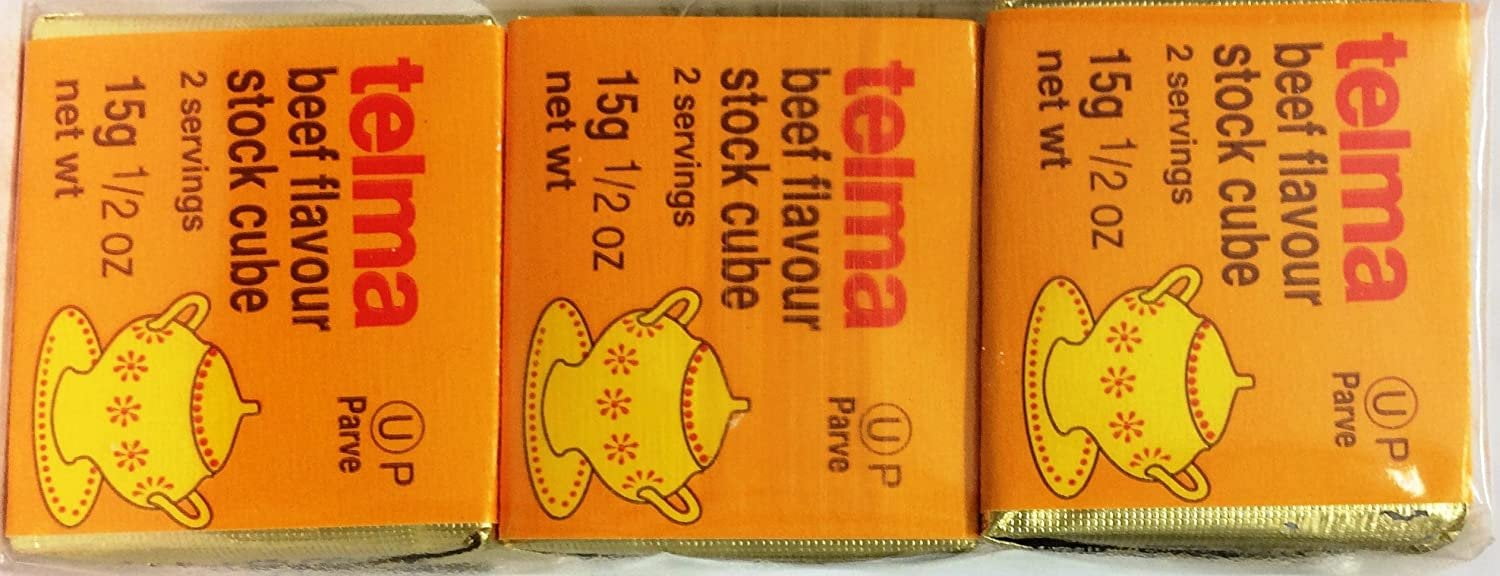 Telma Beef Flavor Stock Cube Kosher For Passover 1.5 oz. Pack of 3