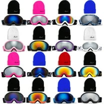 Cloud 9 - Professional Kids Boys and Girls Snow Goggles "Shifty"Anti-Fog Dual Lens UV400 Protection Triple Layered Foam Snowboarding Ski Goggles with Matching Color Beanie