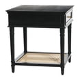 thumbnail image 4 of Creative Co-Op Maxwelton Solid Wood End Table with Drawer and Woven Cane Storage Shelf, Black and Natural, 4 of 6