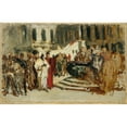 thumbnail image 2 of Leopold Carl Müller 14x11 Gold Ornate Wood Frame and Double Matted Museum Art Print Titled - Sketch for the Painting ‘Arab Merchants in Venice’ (1873), 2 of 4