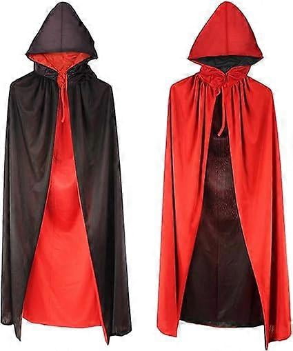 Capa De Vampiro Reversible Con Capucha Para Niños Y Adultos – Dos Tallas, Ideal Para Halloween Y Cosplay