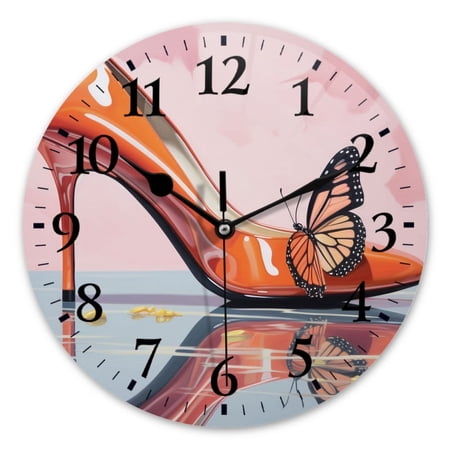 Decorative Round Wall Clocks Non-Ticking Silent Battery Operated Clocks with Photo for Bedroom,Living Room-Araffe Waffle With Brown Crust(14inch)