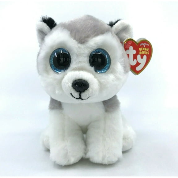 TY Beanie Babies - BUFF the Husky Dog (Glitter  Eyes) Regular Size 6" Plush (BONUS ONE FUN CHOPS)
