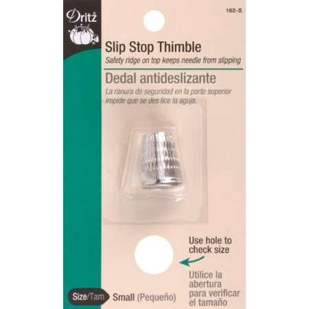 Slip Stop Thimble, Small, The perfect thimble for sewing, quilting and crafts; Made of nickel plated zinc By