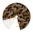 thumbnail image 2 of Daiia Leopard Print Drawing Merry Christmas Tree Skirt , Xmas Large Lace-up Tree Skirt, Santa Snowflakes Rustic Home Decorations New Year Party Farmhouse Decor-48", 2 of 7