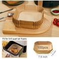 thumbnail image 2 of Air Fryer Disposable Parchment Paper Liner Square, 100 PCS Air Fryer Parchment Paper Liner, Non-Stick Air Fryer Paper Pads Oil Resistant, Food Grade Baking Paper for Roasting Microwave, 7.9 Inch, 2 of 7