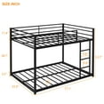 thumbnail image 6 of Full Over Full Low Bunk Bed, Metal Bed Frame with Ladder, Load-Bearing 350lb, Black, 6 of 8