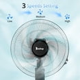 thumbnail image 2 of Ktaxon 16" Pedestal Fan with Remote for Bedroom, Living Room, Office, Adjustable Height, Dual-Layered Blades, 3 Speeds, 3 Modes, Timer, Tilt Head,Black, 2 of 9